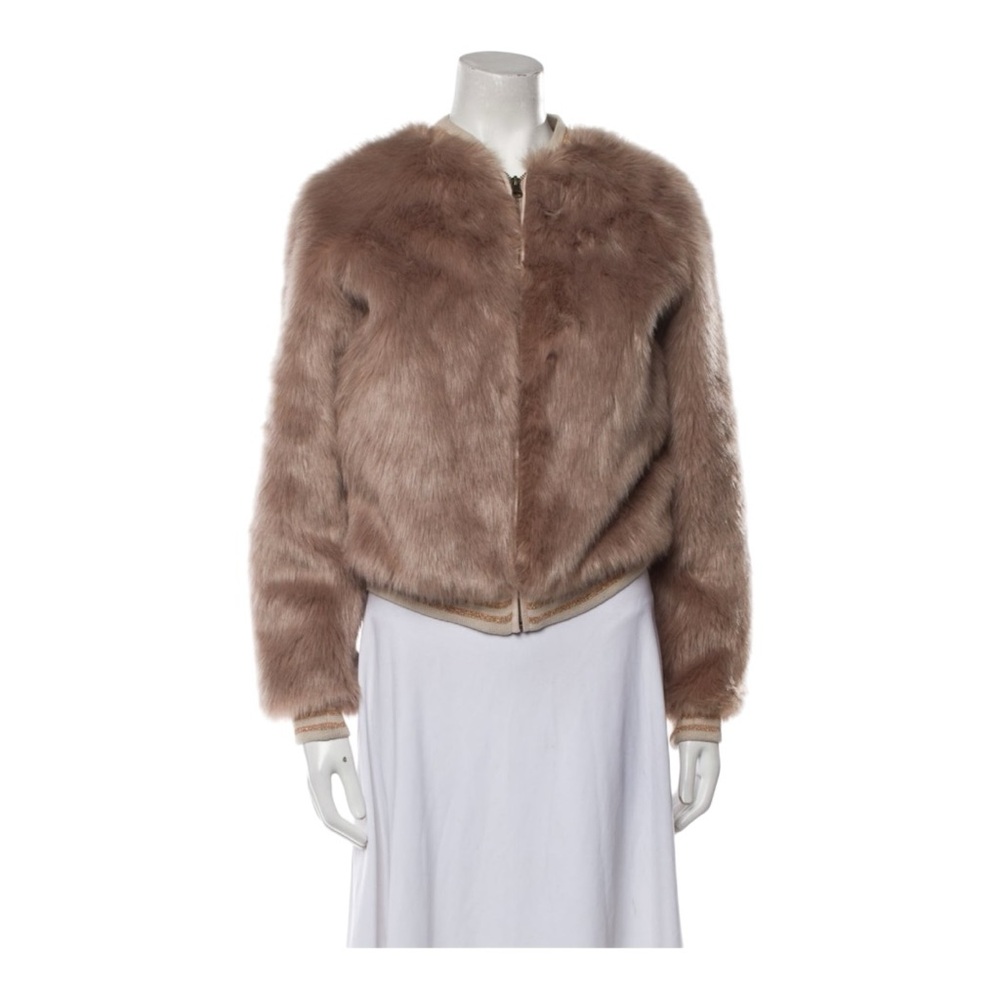 MOTHER Women’s Faux Fur Bomber | Size: XS | Tan/Gold